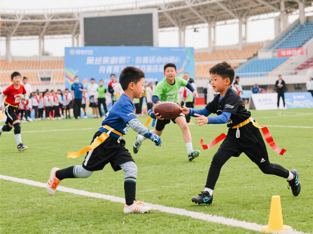北京奥体中心上演青少年腰旗橄榄球盛宴 腰旗橄榄球比赛不仅是一场体育竞赛,更是一